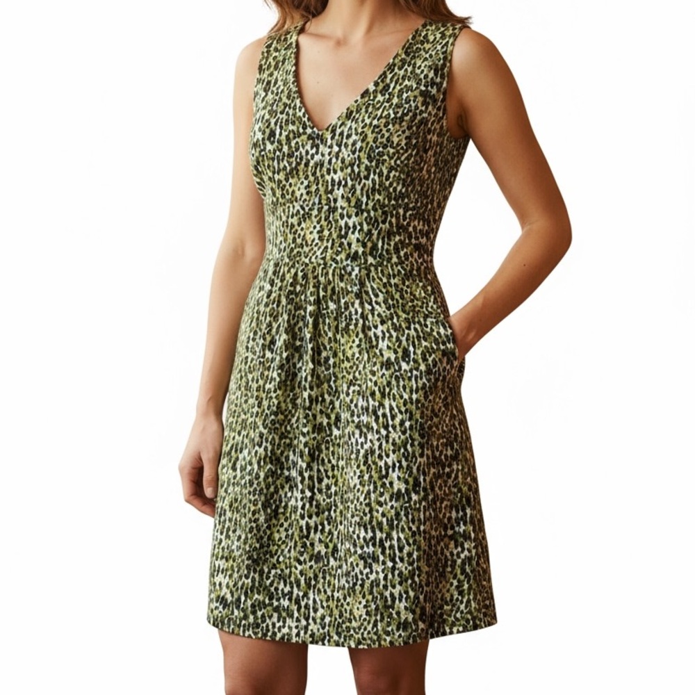 JCrew V-neck Dress - Watercolor Print